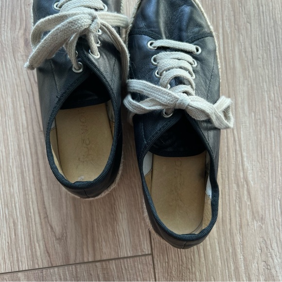 Black Platform Leather Sneakers - Picture 7 of 9